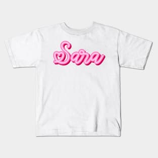 Sara name pink heart Kids T-Shirt